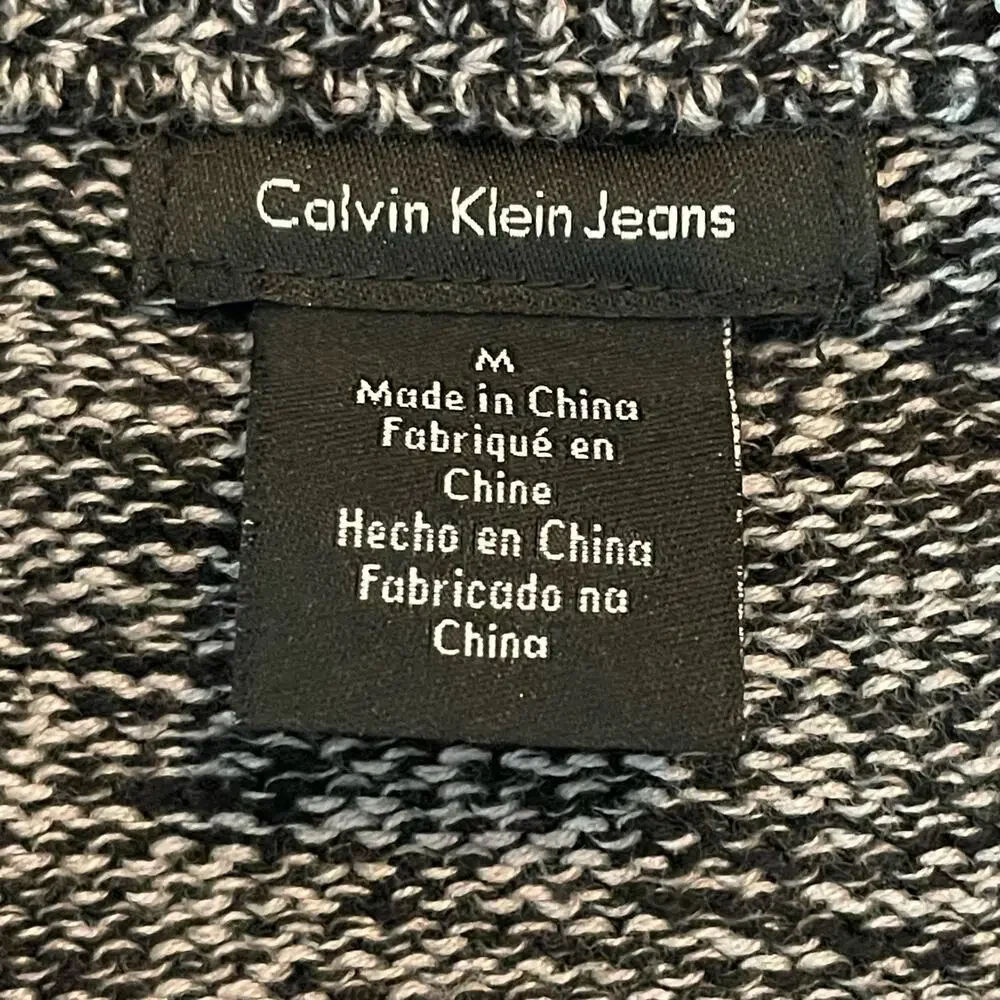 Calvin Klein Men's Knit Sweater Quarter Zip Pullover Cardigan Sz Medium
